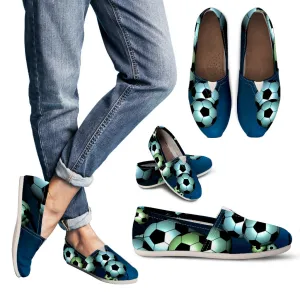 Bouncing Soccer Balls Women's Casual Canvas Shoes