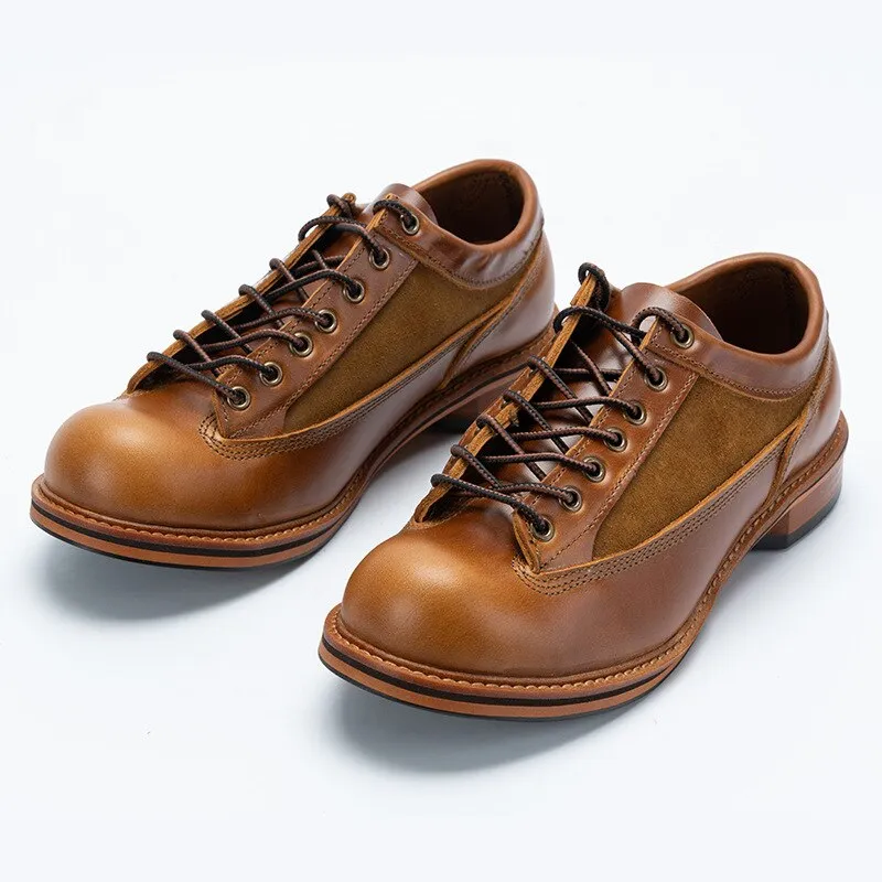 British Style Men Cowhide Real Leather Work Shoes