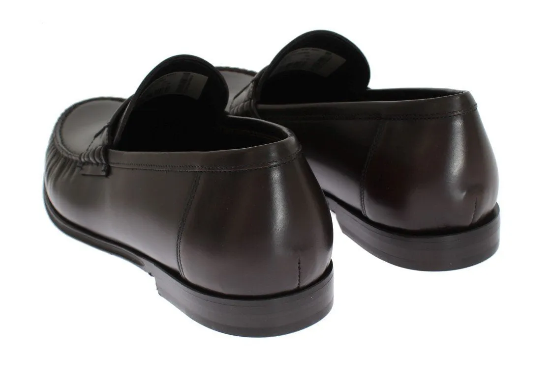 Brown Leather Loafers Shoes