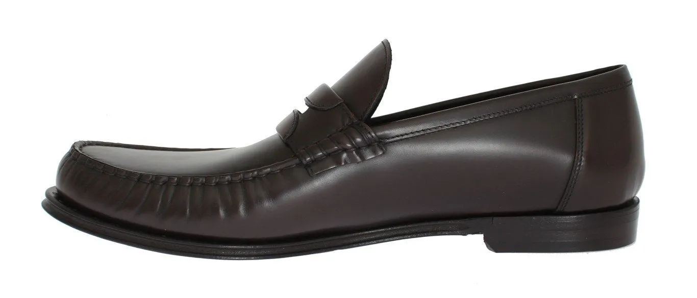 Brown Leather Loafers Shoes