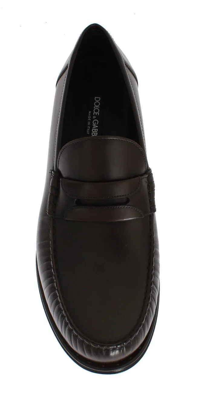 Brown Leather Loafers Shoes