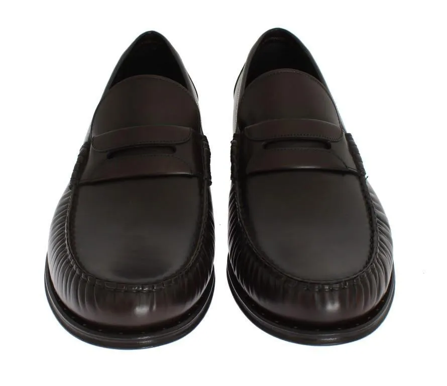 Brown Leather Loafers Shoes