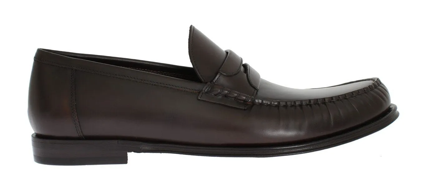 Brown Leather Loafers Shoes
