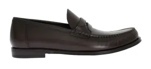 Brown Leather Loafers Shoes
