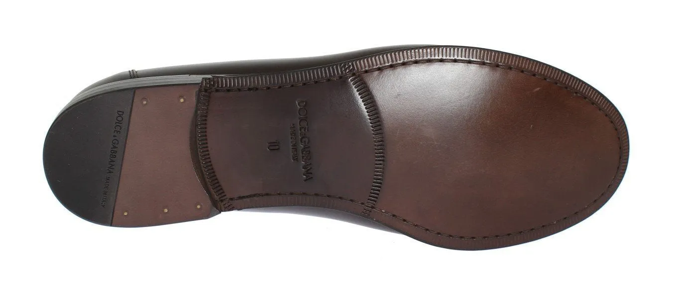 Brown Leather Loafers Shoes