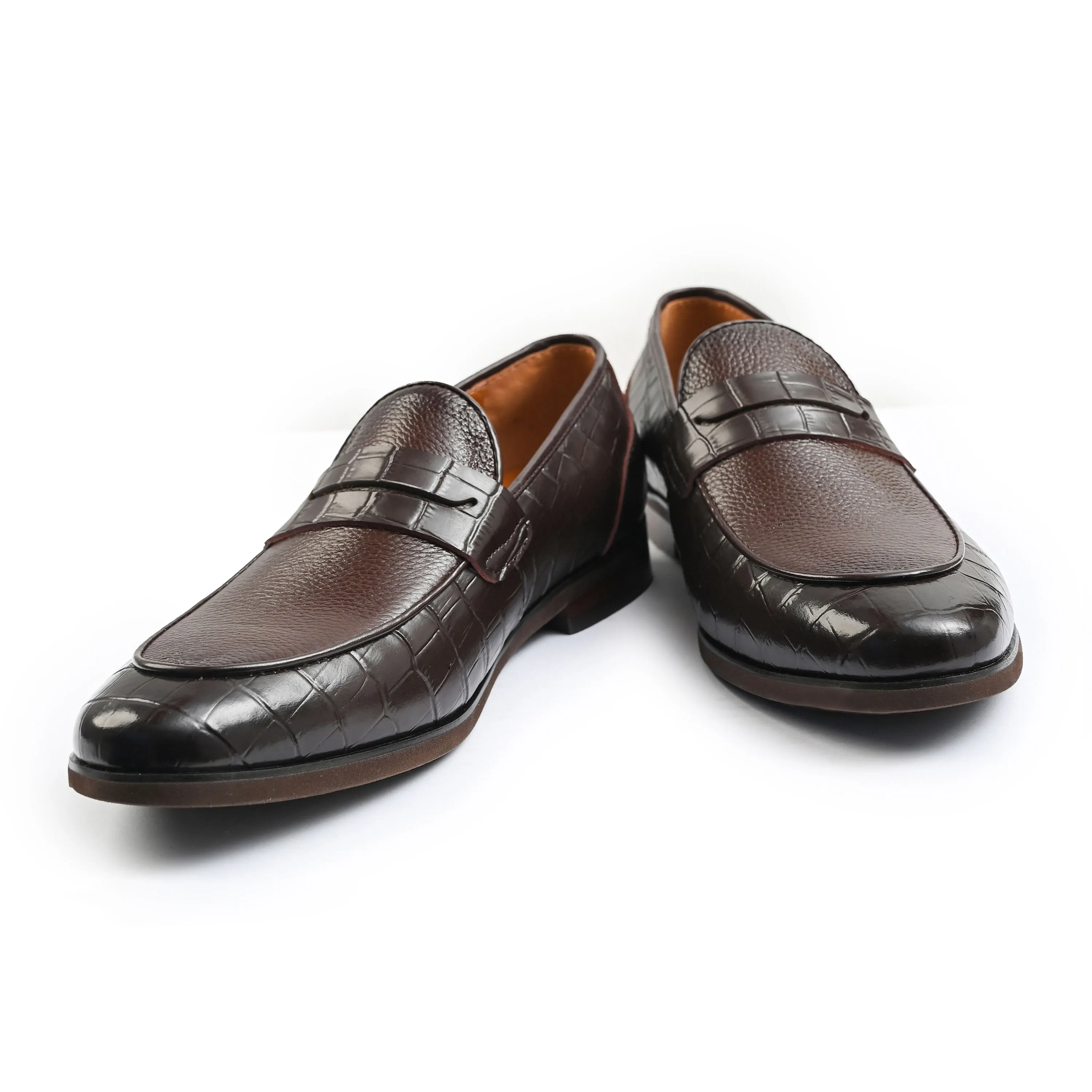 BROWN SPLIT LEATHER SHOES