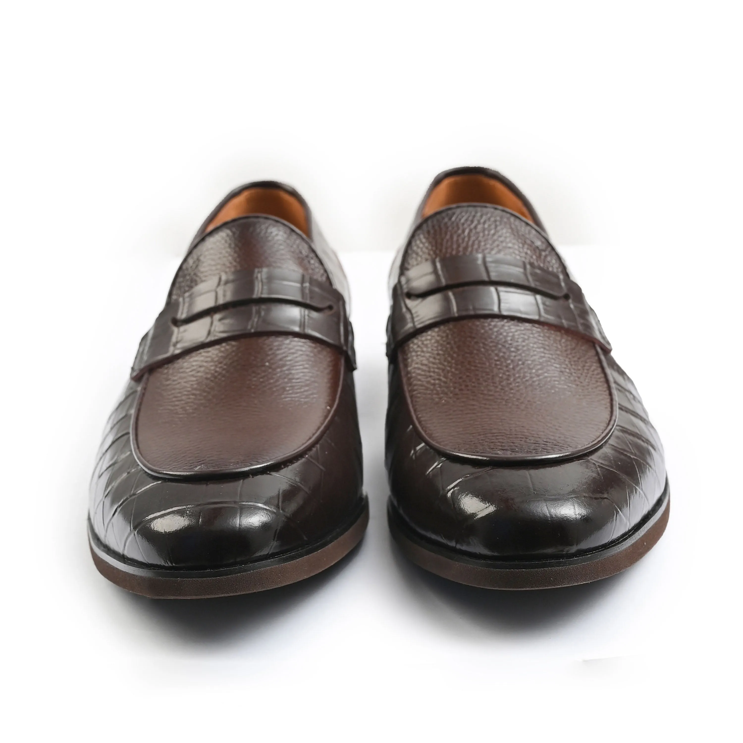 BROWN SPLIT LEATHER SHOES