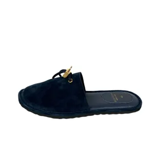 Buscemi Mens Greenwich Navy Leather Slippers