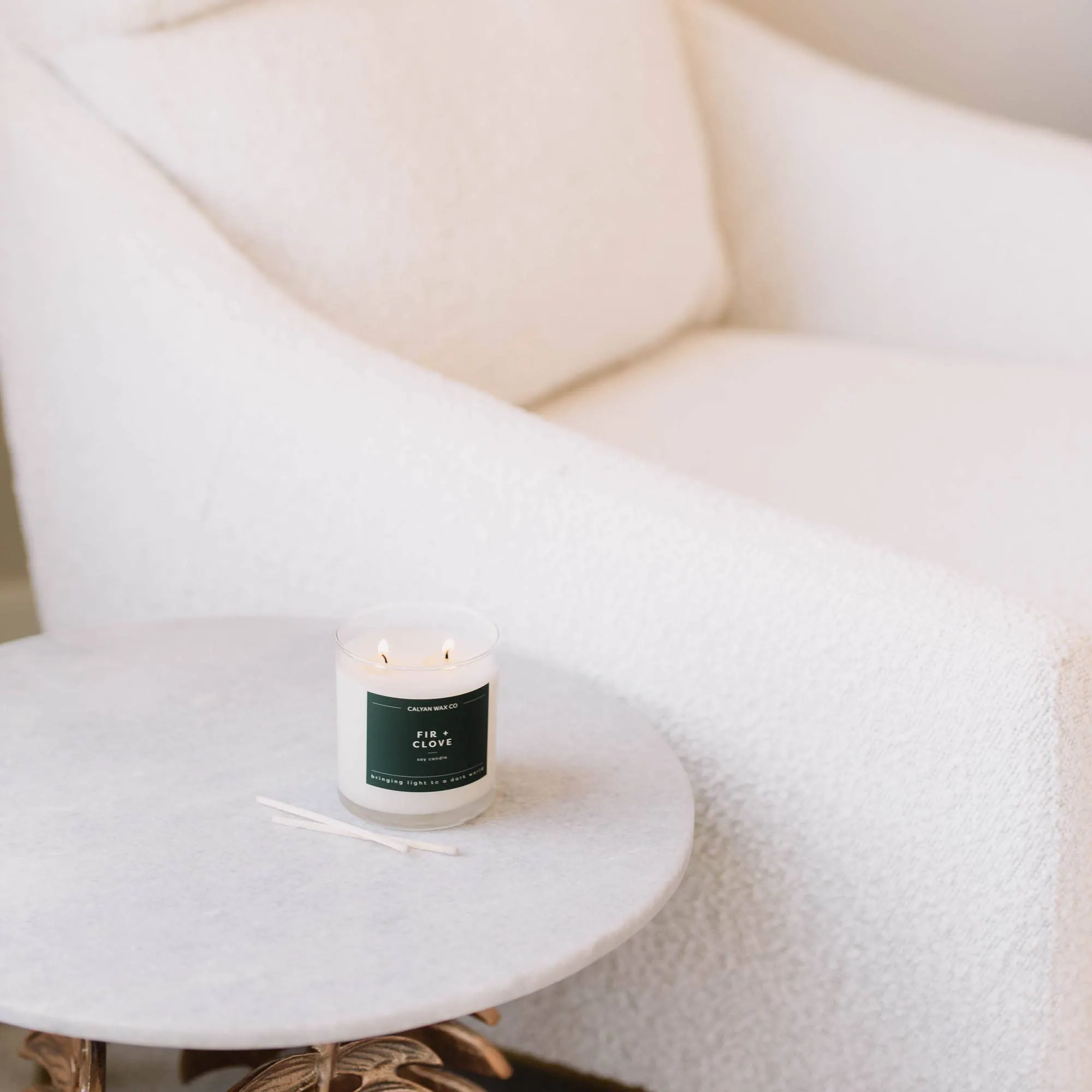 Calyan Wax Co. - Fir   Clove - Clear Glass Tumbler Soy Candle
