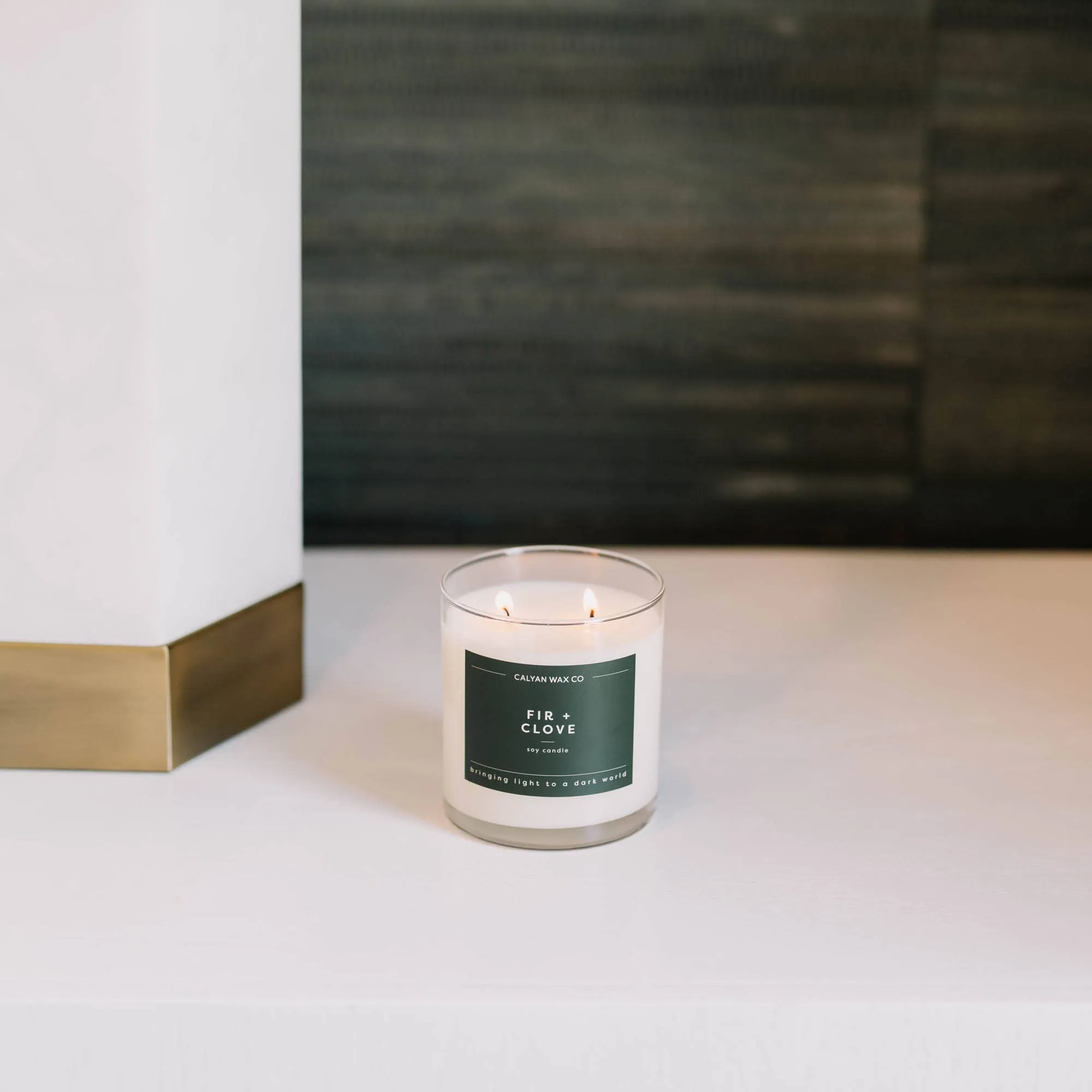 Calyan Wax Co. - Fir   Clove - Clear Glass Tumbler Soy Candle
