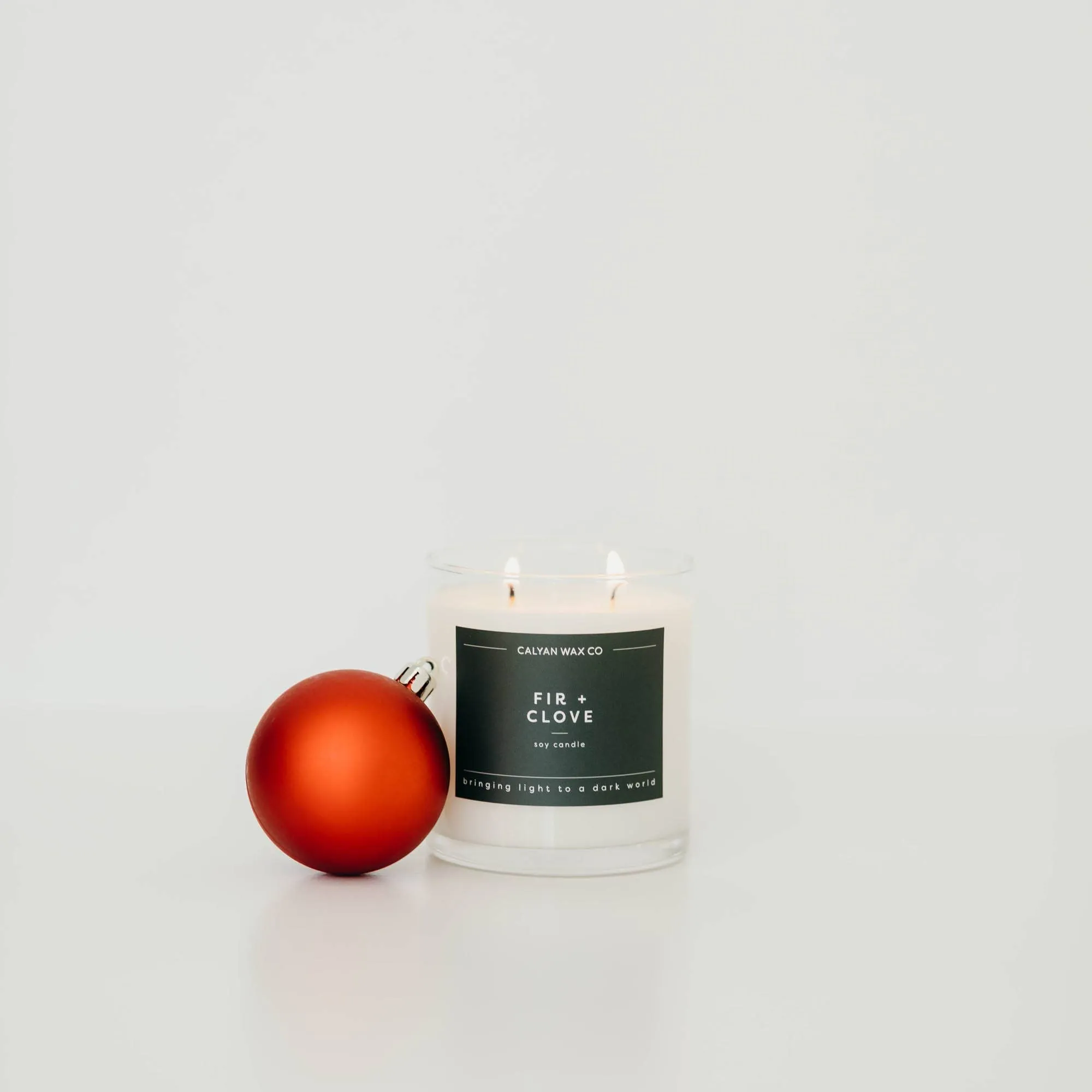 Calyan Wax Co. - Fir   Clove - Clear Glass Tumbler Soy Candle