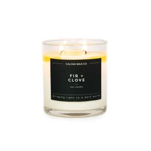 Calyan Wax Co. - Fir   Clove - Clear Glass Tumbler Soy Candle