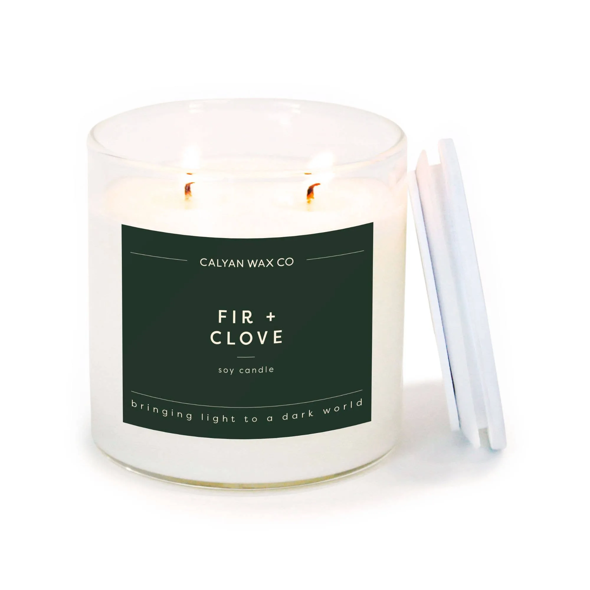 Calyan Wax Co. - Fir   Clove - Clear Glass Tumbler Soy Candle