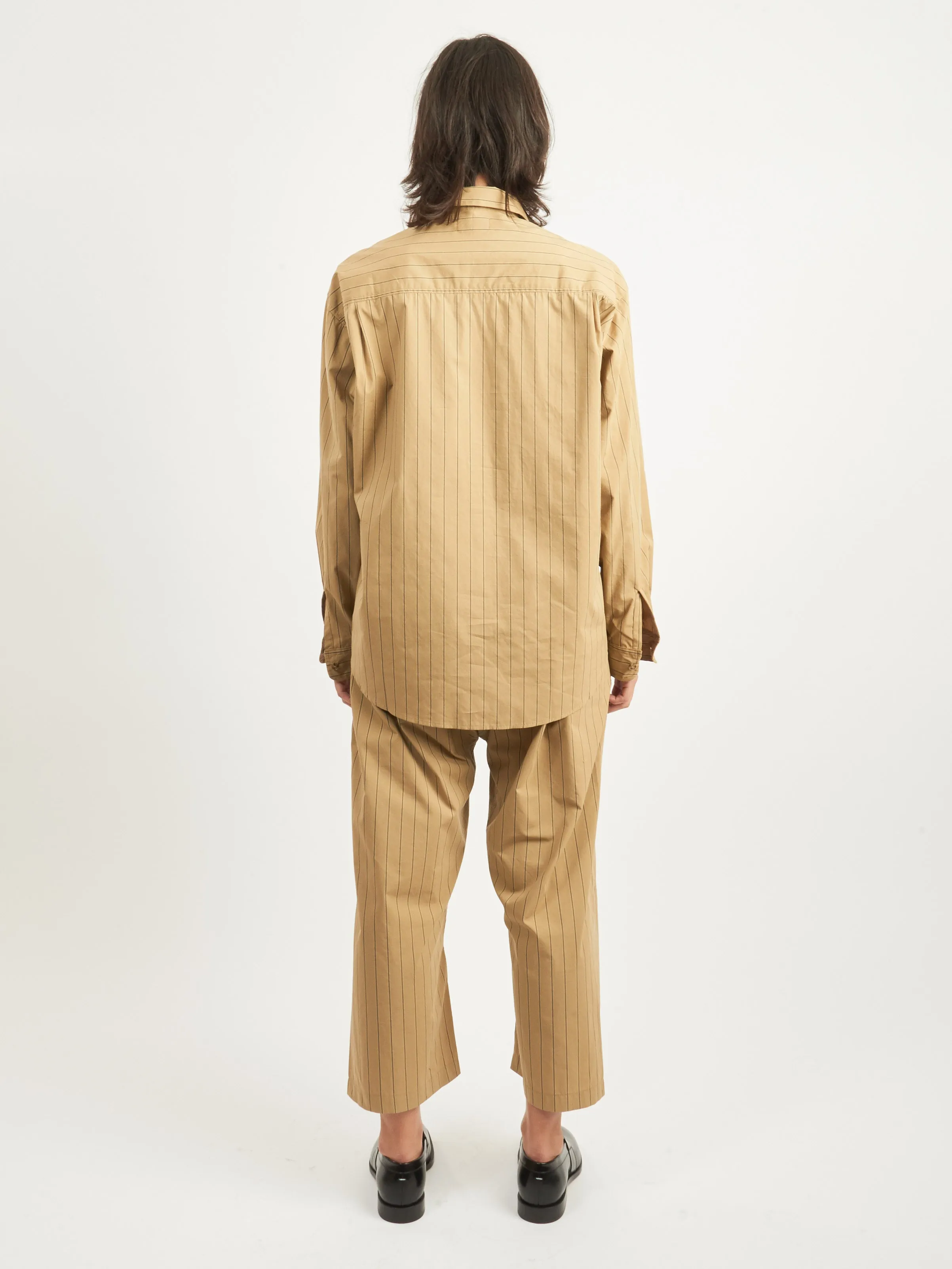 Camel/Black Stripe Big Button Up