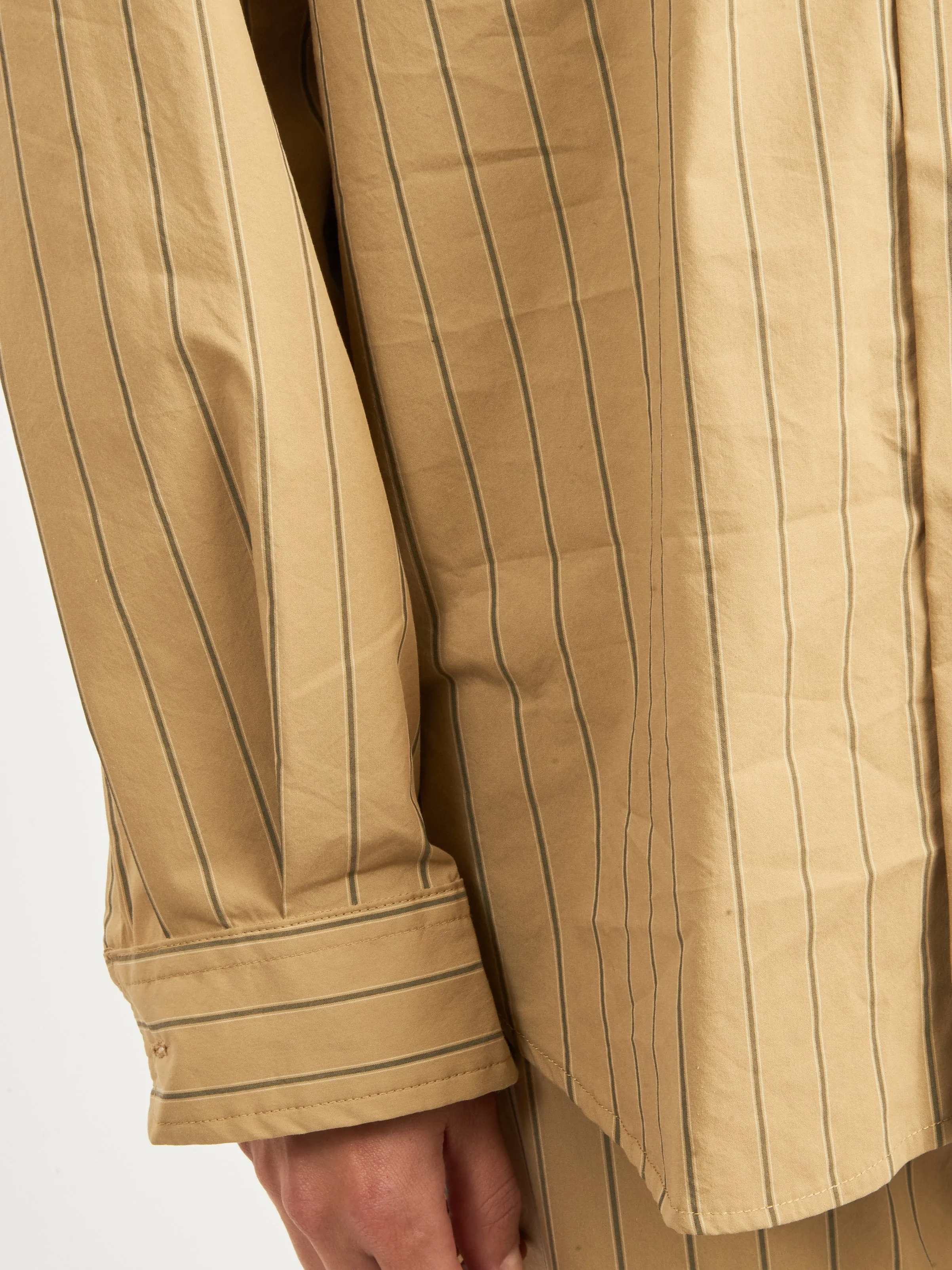 Camel/Black Stripe Big Button Up