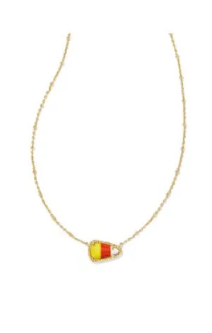 Candy Corn Gold Short Pendant Necklace