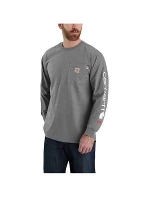 Carhartt Men's Flame-Resistant Force Loose Fit Midweight Long-Sleeve Logo Graphic T-Shirt