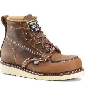 Carolina Men's AMP USA Made 6" Moc Toe Wedge Work Boot Brown - CA7011