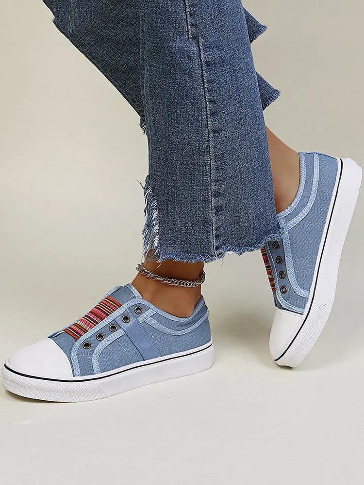 Casual Band Slip-On Canvas Sneakers