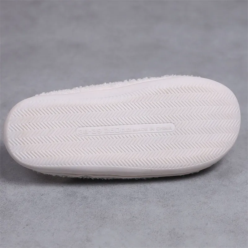 Casual Keep Warm Red Mushroom Fluffy Home Slippers