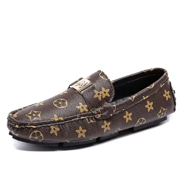 Casual Shoes Men's Breathable Driving shoes Leather Loafers Fashion Peas Shoes Low Moccasins Non-slip Walking Shoes Boat Shoes