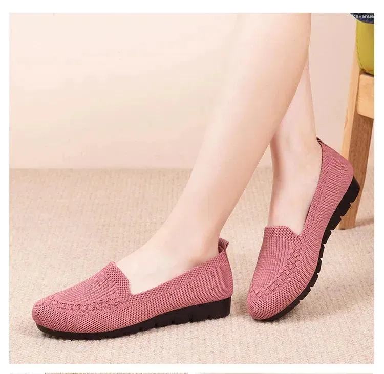 Casual Shoes Women's Mesh Breathable Slip On Flat Ladies Loafers Comfortable Lightweight Sneaker Socks Women