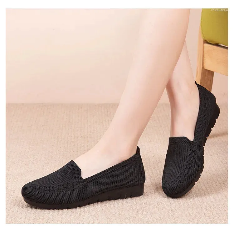 Casual Shoes Women's Mesh Breathable Slip On Flat Ladies Loafers Comfortable Lightweight Sneaker Socks Women