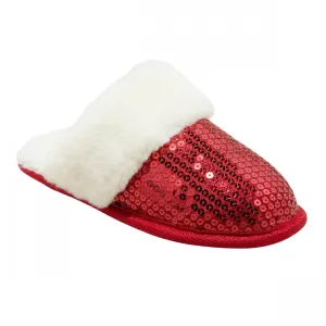 Cat & Jack Kids Girls Lane Sequin Scuff Slippers 91309320 Red L (4-5)