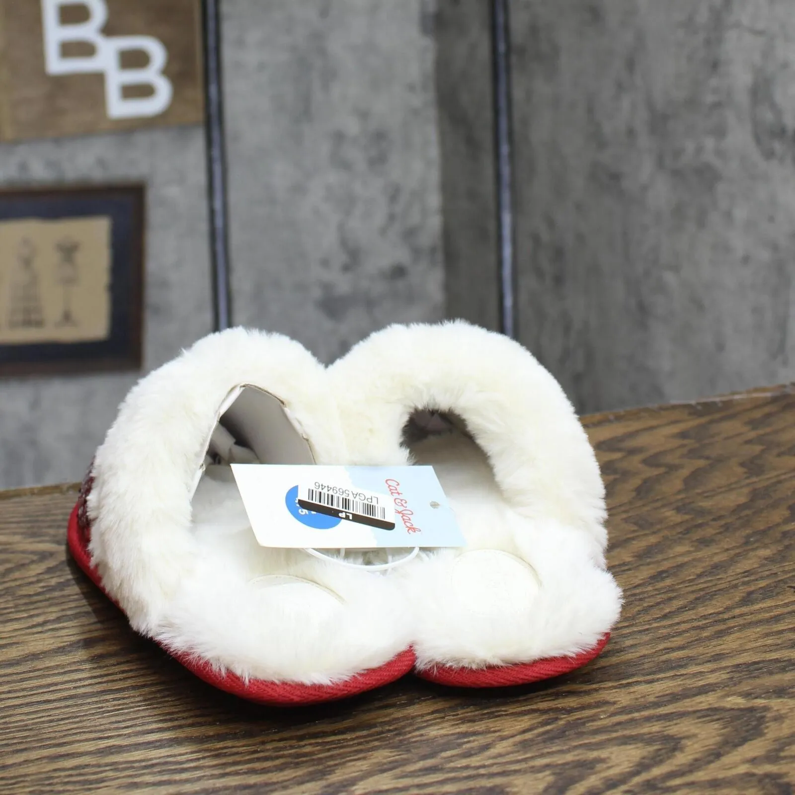 Cat & Jack Kids Girls Lane Sequin Scuff Slippers 91309320 Red L (4-5)