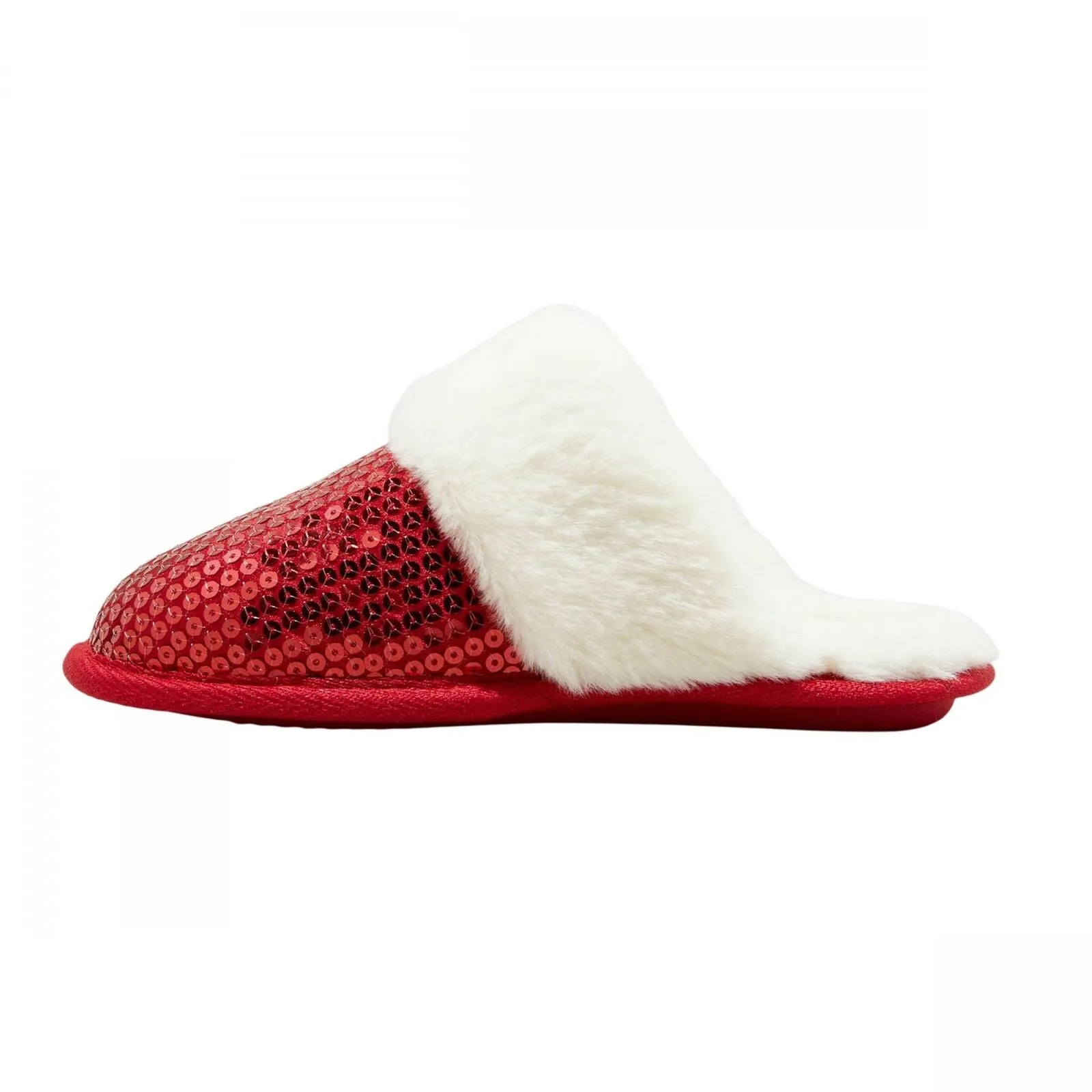 Cat & Jack Kids Girls Lane Sequin Scuff Slippers 91309320 Red L (4-5)