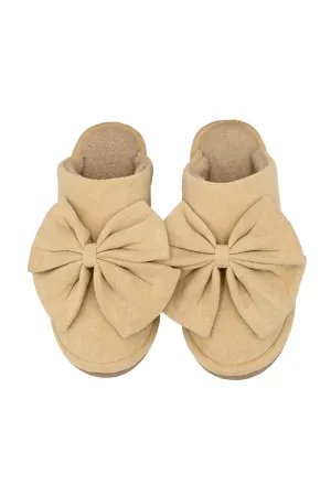 C.C. Bow Slippers for Women in Dark Beige | SPE0003-DK BEIGE