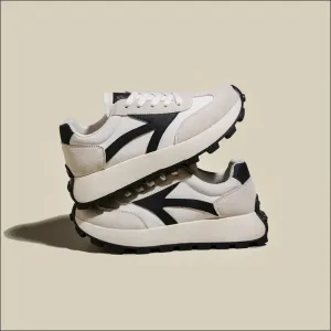 Chic Lace Up Contrast Platform Athletic Shoes