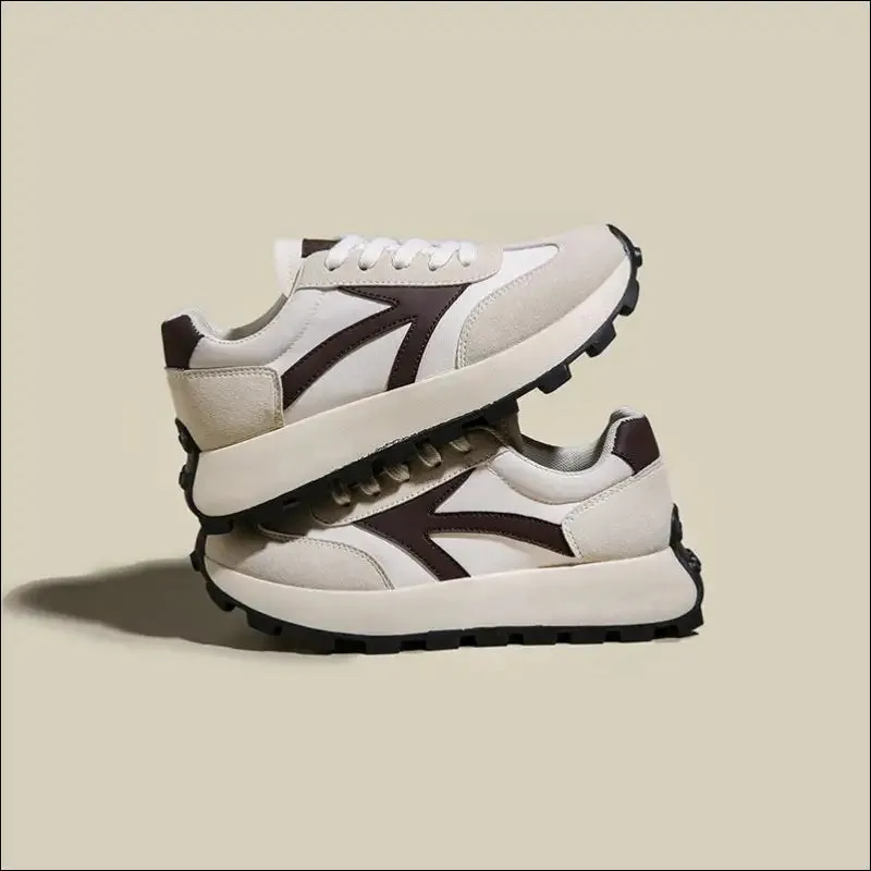 Chic Lace Up Contrast Platform Athletic Shoes
