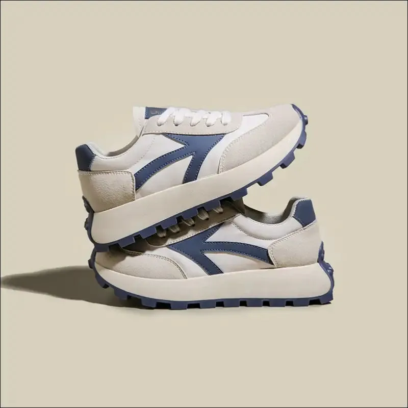 Chic Lace Up Contrast Platform Athletic Shoes