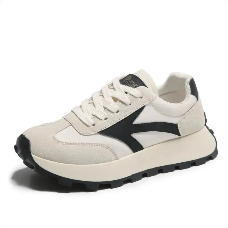 Chic Lace Up Contrast Platform Athletic Shoes