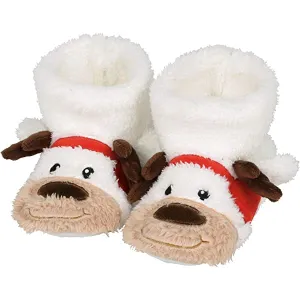 Child Reindeer Fuzzy Slippers, Size Large 11-12