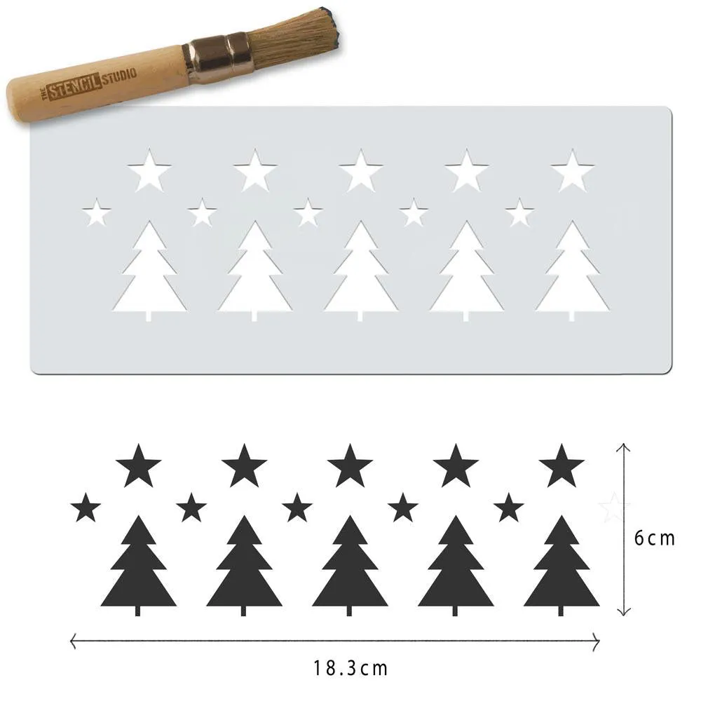 Christmas Trees & Stars Mini Stencil