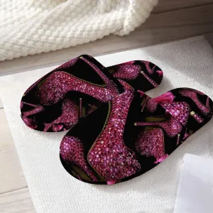Classic Cotton Slippers 'Pink crystals shoes'