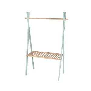 Clothes Rail Rack Eucalyptus/Natural with Two Shelves Natural