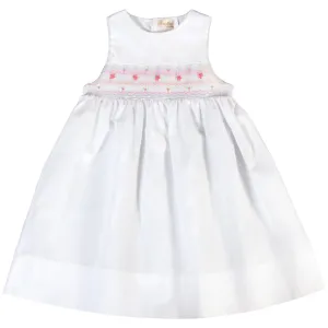Coastal White Pink English Smocked Sundress