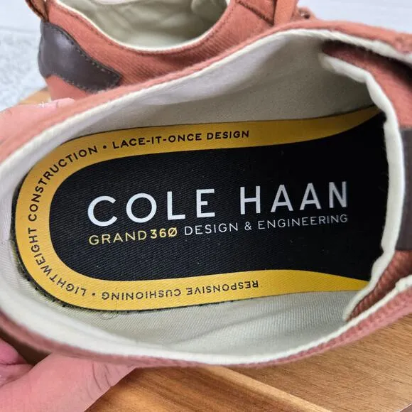 Cole Haan GrandPro Rally 360 Brownish Red Canvas Casual Lace Up Sneaker Men 11.5
