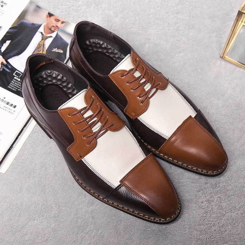 Contrast Color Patchwork Formal Dress Shoes for Male