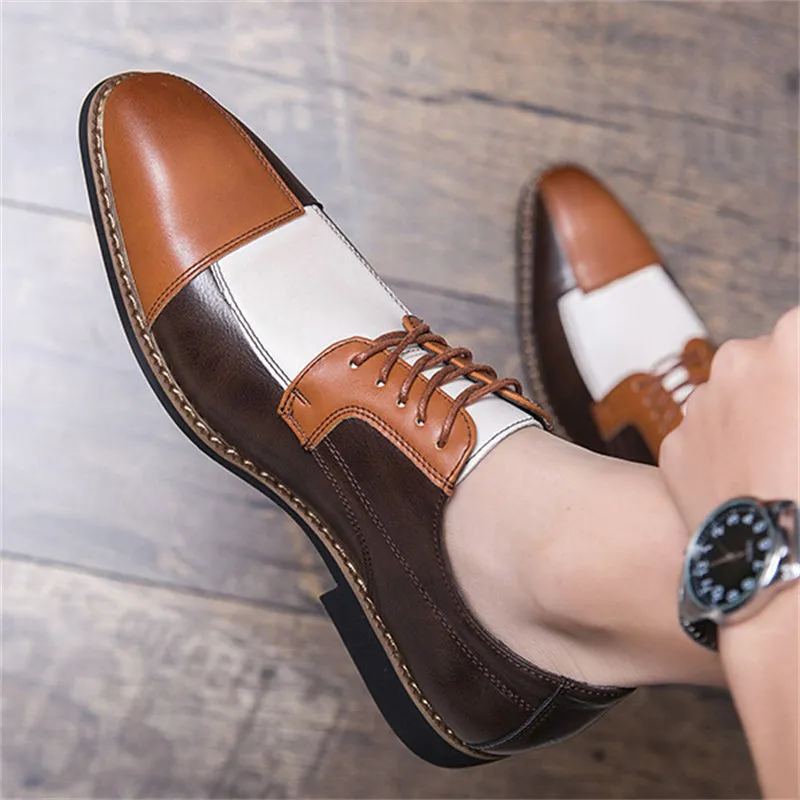 Contrast Color Patchwork Formal Dress Shoes for Male