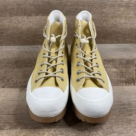 Converse Chuck Taylor All Star Lugged 2.0 Hi Gold Canvas Shoes Womens 6.5 NEW