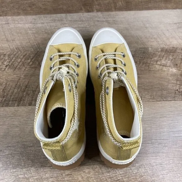 Converse Chuck Taylor All Star Lugged 2.0 Hi Gold Canvas Shoes Womens 6.5 NEW
