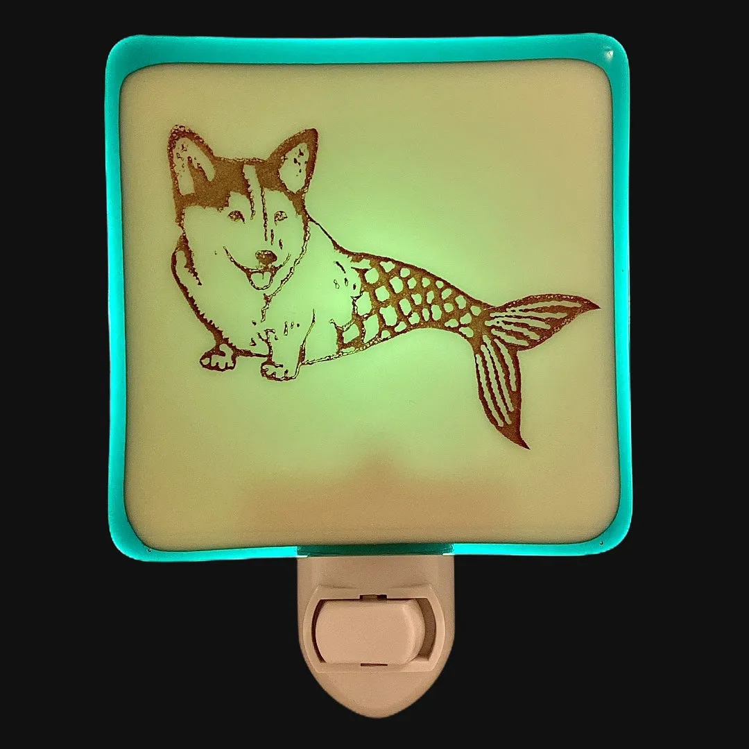 Corgi Dog Mermaid Night Light