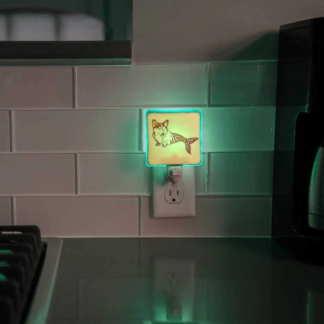 Corgi Dog Mermaid Night Light