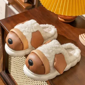 Cotton Slippers Winter Furry Fleece Home Shoes