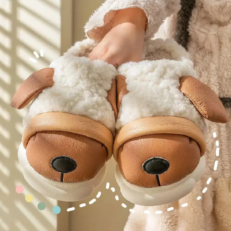 Cotton Slippers Winter Furry Fleece Home Shoes