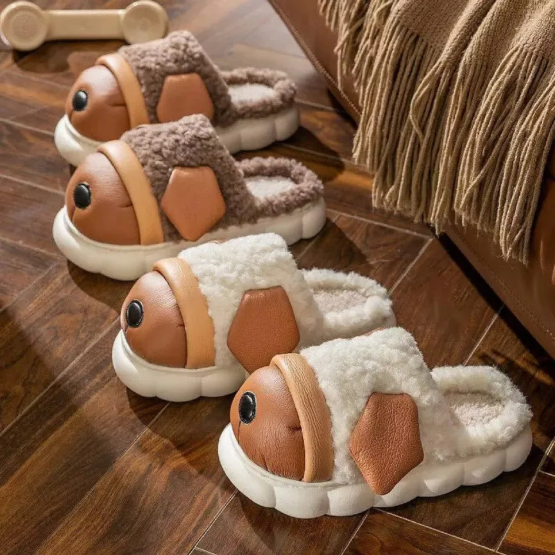 Cotton Slippers Winter Furry Fleece Home Shoes